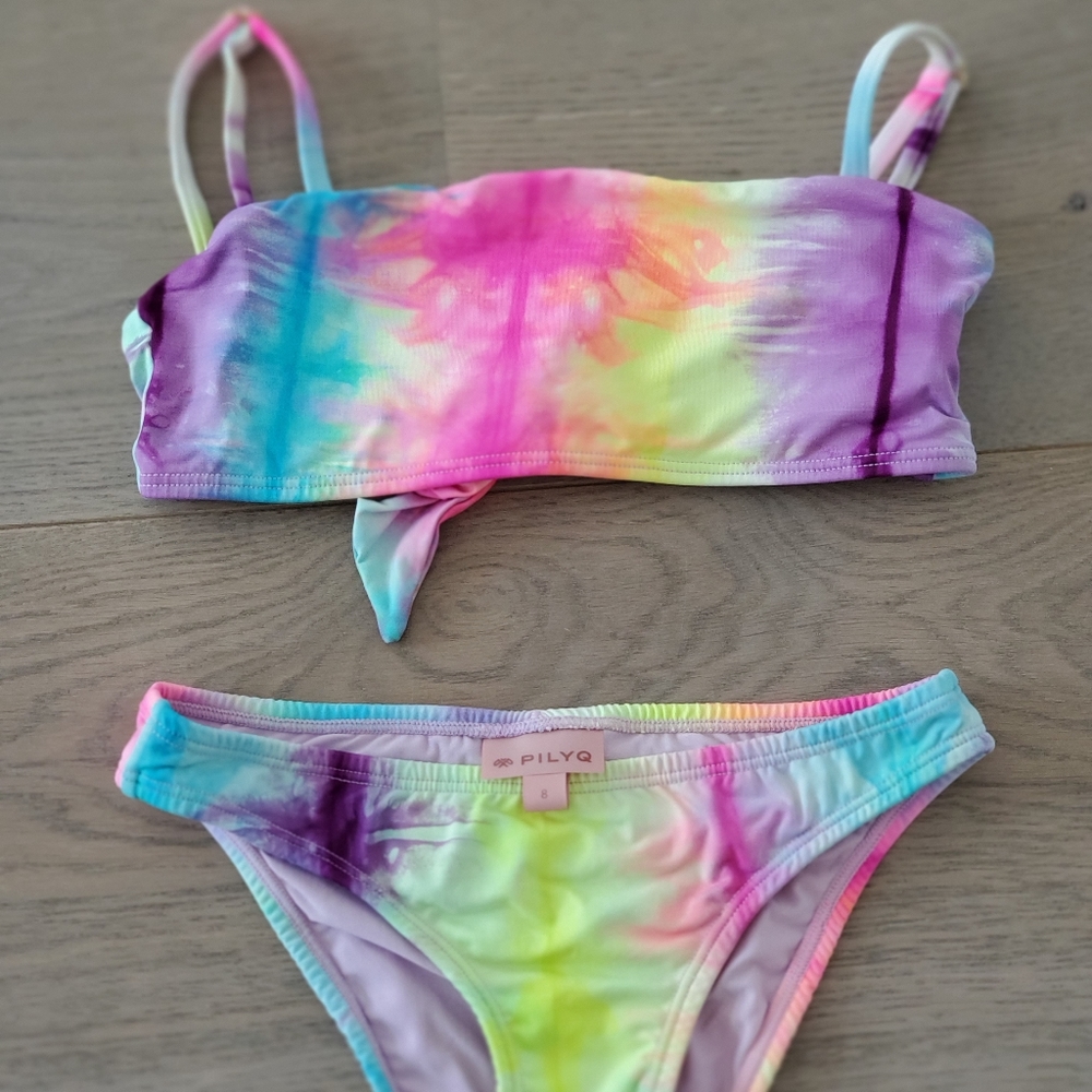 PilyQ Tie Dye Bikini Little Girls Size 8